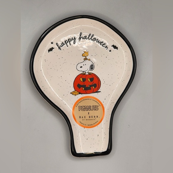 Rae Dunn Peanuts Snoopy , Woodstock Happy Halloween speckled spoon rest - New!! - Picture 1 of 3